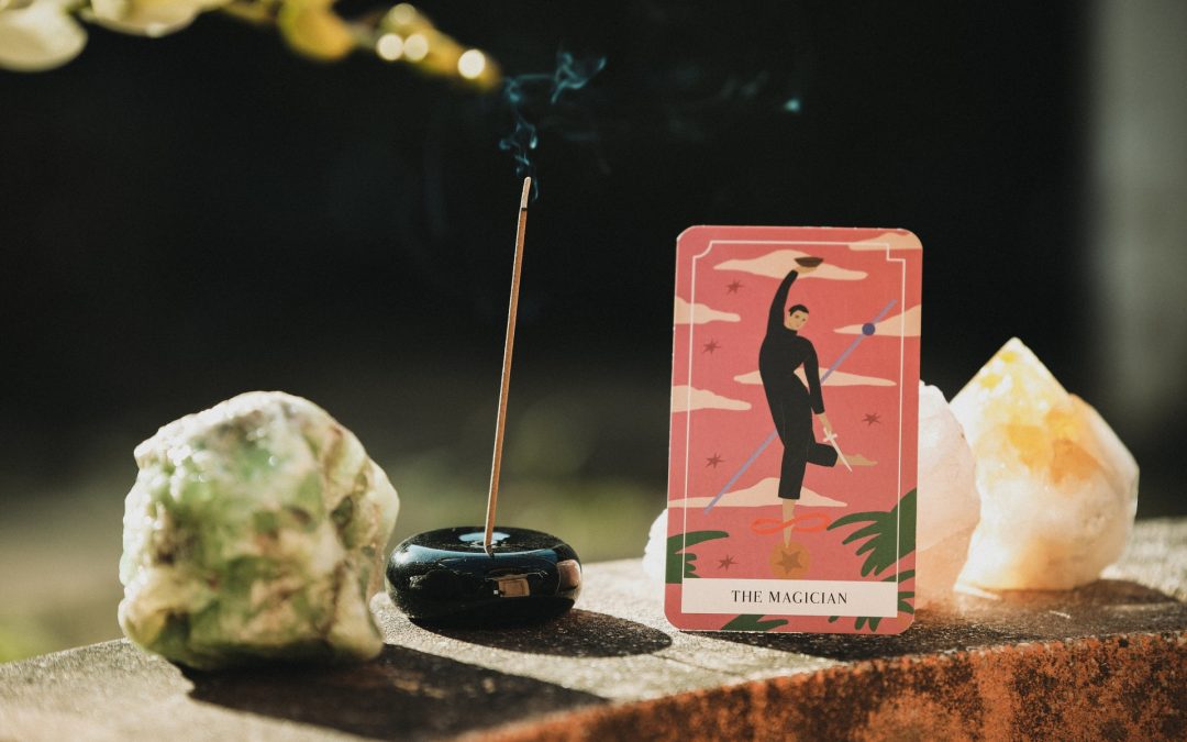 an image featuring a tarot card and convey mystery of content marketing